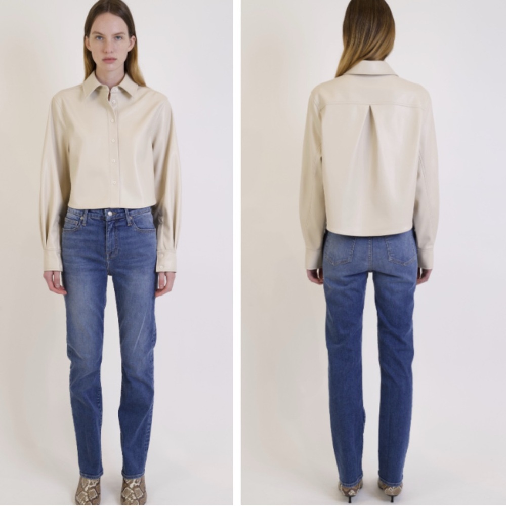 NWT SIMKHAI RIVER HIGH RISE CLEAN HEM JEANS - SALTAN size 26 $265